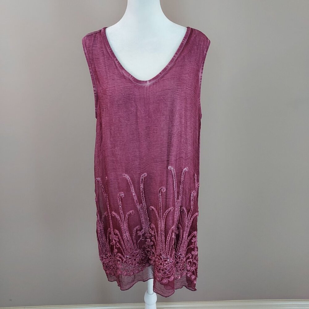 Soft Surroundings Silk Romance Dusty Rose Tank Top Size Med - Picture 5 of 8